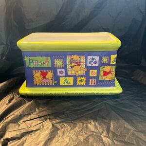 Disney Pooh Bear ceramic vase - Yellow and Purple